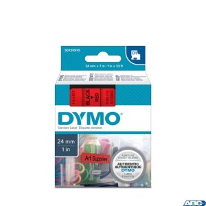 Taśma DYMO D1 - 24 mm x 7 m, czarny  /  czerwony S0720970 do drukarek etykiet