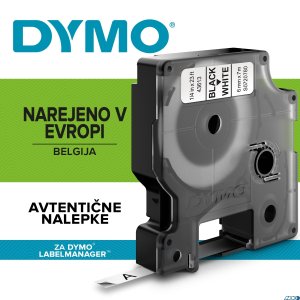 Taśma DYMO D1 - 6 mm x 7 m, czarny  /  biały S0720780 do drukarek etykiet