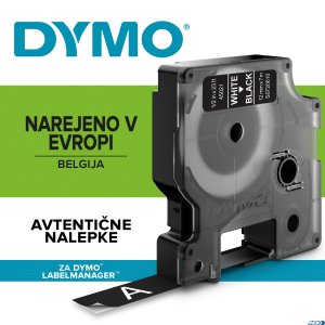 Taśma DYMO D1 - 12 mm x 7 m, biały  /  czarny S0720610 do drukarek etykiet