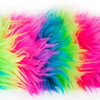 Piórnik-saszetka MEMORIS Fluffy, włochata, na suwak, tęczowa