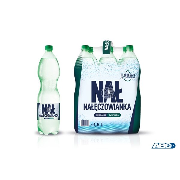 Woda NAŁĘCZOWIANKA gazowana 1.5L butelka PET zgrzewka 6 szt.