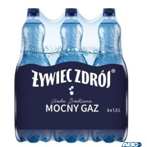 Woda ŻYWIEC ZDRÓJ 1.5l mocno gazowana zgrzewka 6 szt. KAUCJA