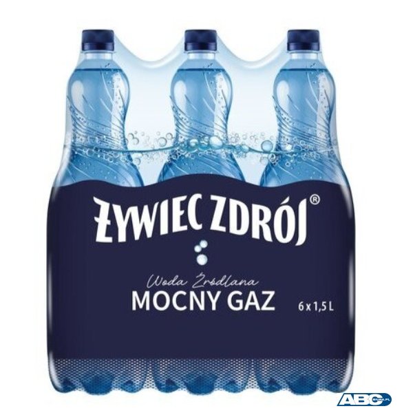 Woda ŻYWIEC ZDRÓJ 1.5l mocno gazowana zgrzewka 6 szt. KAUCJA