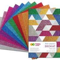 Blok BROKAT, A4, 10 ark, 150g, 10 kolorów, Happy Color HA 3815 2030-BR