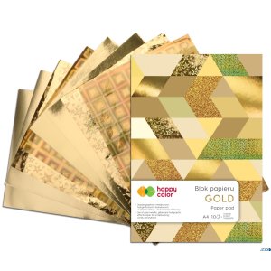 Blok GOLD, A4, 150-230g, 10 ark, Happy Color HA 3820 2030-MG