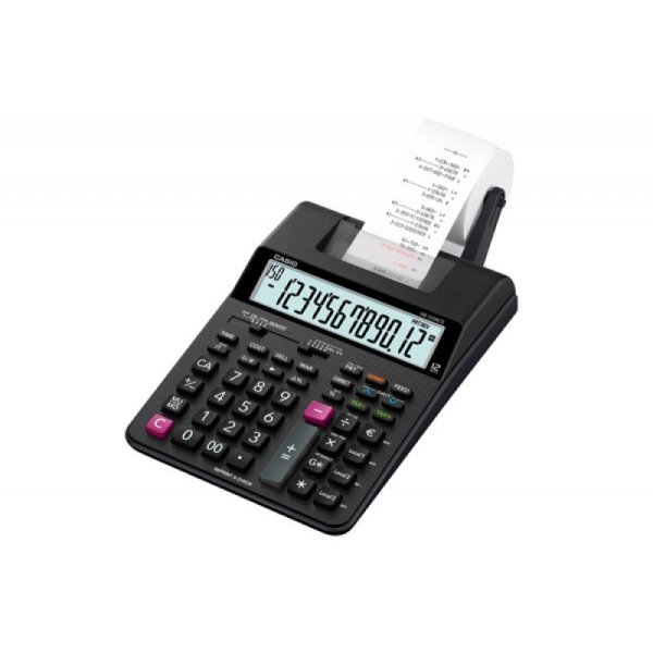 Kalkulator drukujący CASIO HR-150RCE, z zasilaczem, 12-cyfrowy, 165x295mm, czarny