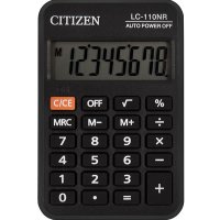 Kalkulator kieszonkowy CITIZEN LC110NR, 8-cyfrowy, 88x58mm, czarny