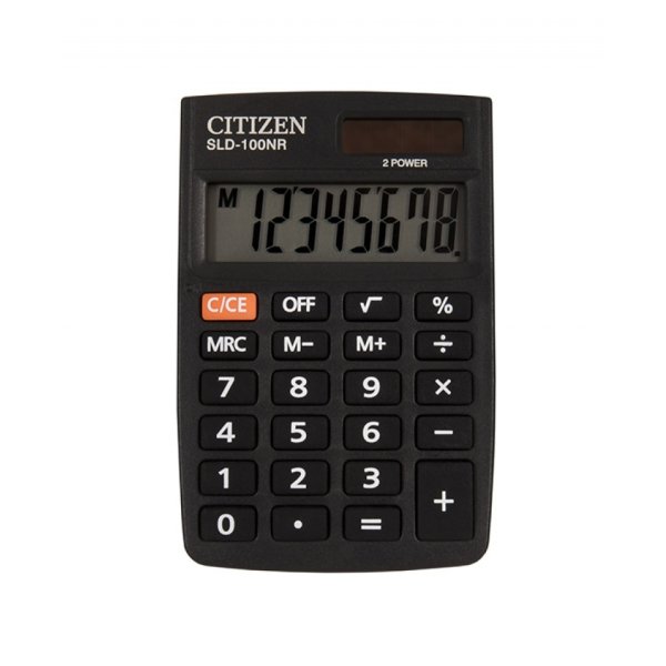 Kalkulator kieszonkowy CITIZEN SLD-100NR, 8-cyfrowy, 88x58mm, czarny