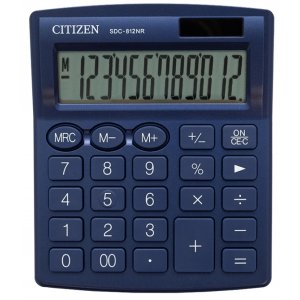 Kalkulator biurowy CITIZEN SDC-812NRNVE, 12-cyfrowy, 127x105mm, granatowy