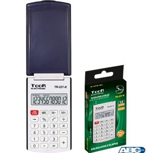 Kalkulator TOOR TR-227, 12 pozycyjny, kieszonkowy z klapką 120-1857