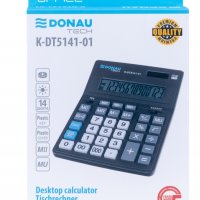 Kalkulator biurowy DONAU TECH OFFICE, 14-cyfr. wyświetlacz, wym. 201x155x35mm, czarny