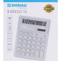 Kalkulator biurowy DONAU TECH, 12-cyfr. wyświetlacz, wym. 190x143x40 mm, srebrny