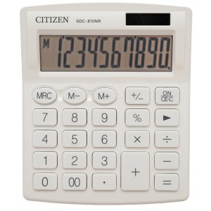 Kalkulator biurowy CITIZEN SDC-810NRWHE, 10-cyfrowy, 127x105mm, biały