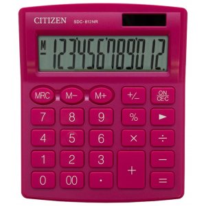 Kalkulator biurowy CITIZEN SDC-812NRPKE, 12-cyfrowy, 127x105mm, różowy