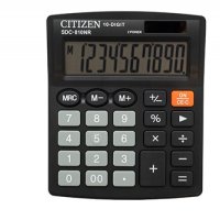 Kalkulator biurowy CITIZEN SDC-810NR, 10-cyfrowy, 127x105mm, czarny