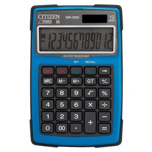 Kalkulator wodoodporny CITIZEN WR-3000, 152x105mm, niebieski