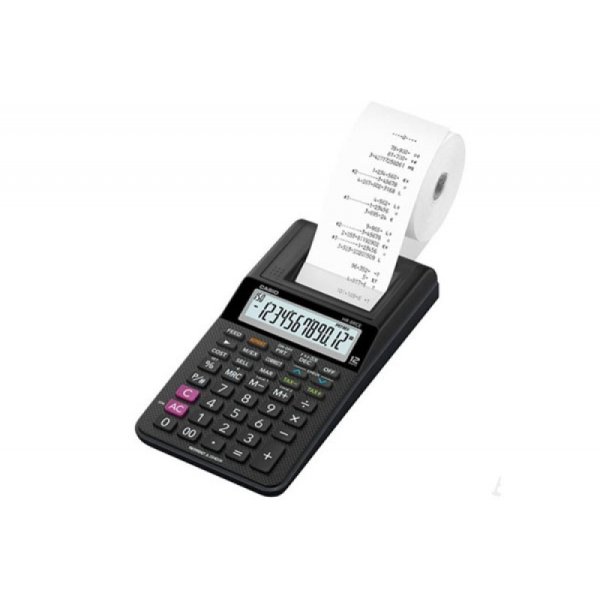 Kalkulator drukujący CASIO HR-8RCE BK BOx, 12-cyfrowy, 102x239mm, czarny