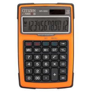 Kalkulator wodoodporny CITIZEN WR-3000, 152x105mm, pomarańczowy