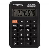 Kalkulator kieszonkowy CITIZEN LC210NR, 8-cyfrowy, 98x64mm, czarny