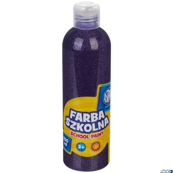 Farba szkolna Astra 250 ml - brokatowa fioletowa, 301217042