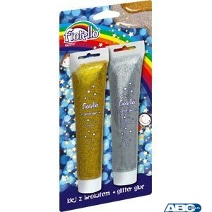 Klej brokatowy FIORELLO GR-BK75 B2, 2 szt. / 75ml / 2 kolory, złoty srebrny 170-2263 (X)