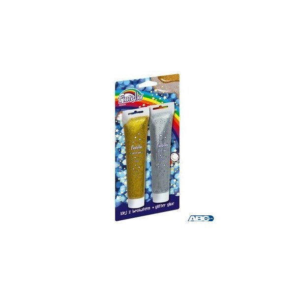 Klej brokatowy FIORELLO GR-BK75 B2, 2 szt./75ml/2 kolory, złoty srebrny 170-2263 (X)