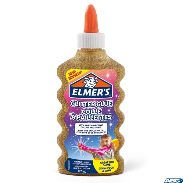 Elmers klej brokatowy, złoty, zmywalny i przyjazny dzieciom, 177ml, 2077251 (X)