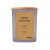 Świeca sojowa DONAU HOME, w szarym szkle, drewniana pokrywa i knot, Sweet Pleasure, 200g
