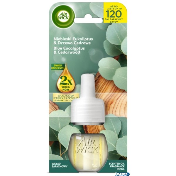 AIR WICK odświeżacz Elektryczny wkład 19 ml Niebieski Eukaliptus & Drzewo Cedrowe  18246