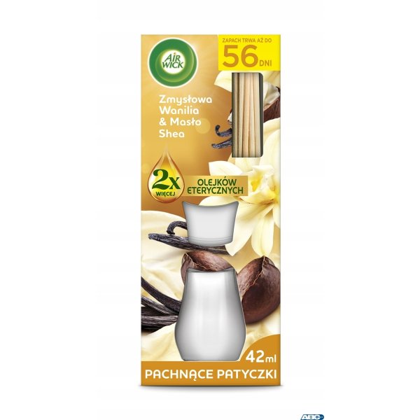AIR WICK Odświeżacz pachnące patyczki 42ml Wanilia & Masło Shea 9007