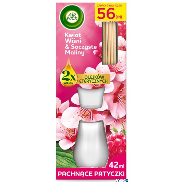 AIR WICK Odświeżacz pachnące patyczki 42ml Kwiat Wiśni & Soczyste Maliny 8963