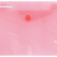 Teczka kopertowa DONAU zatrzask, PP, A6, 180mikr., czerwona