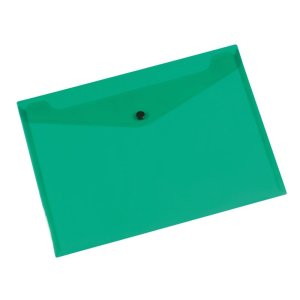Teczka kopertowa Q-CONNECT zatrzask, PP, A4, 172mikr., transparentna zielona
