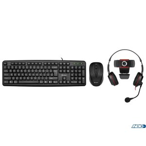 Zestaw 4W1 MULTI-OFFICE TRACER klawiatura + mysz + słuchawki + kamera TRAKLA46695