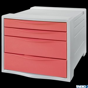 Pojemnik z szufladami Esselte ColourBreeze, koralowy 628457