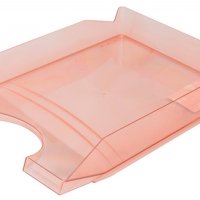 Szufladka na biurko OFFICE PRODUCTS, polistyren/PP, A4, transparentna czerwona