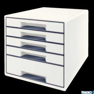 Pojemnik z 5 szufladami LEITZ WOW biało-szary 52142001