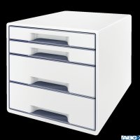 Pojemnik z 4 szufladami LEITZ WOW biało-szary 52132001