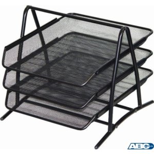 Półka na dokumenty DOTTS A4 (3) siatka czarna 350x297x275mm