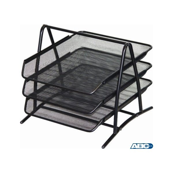 Półka na dokumenty DOTTS A4 (3) siatka czarna 350x297x275mm