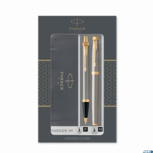 Zestaw IM BRUSH METAL GT (Długopis  +  Pióro kulkowe) PARKER 2093217 (X)