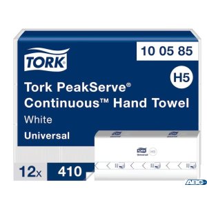 Ręcznik ZZ PeakServe składany H5 TORK, 1 warstwa, biały, celuloza, 4920 szt. / kart ., 100585 Extra Premium