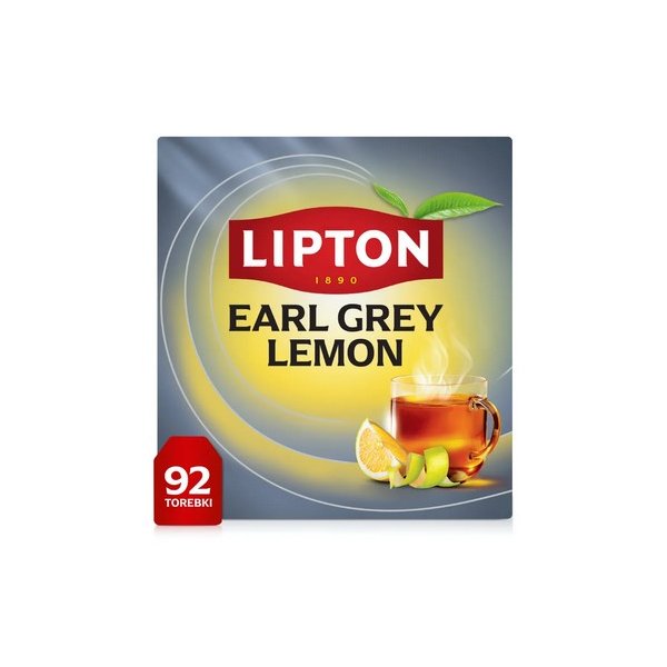 NOWOŚĆ Herbata czarna Lipton EARL GREY LEMON 92 torebki 184g