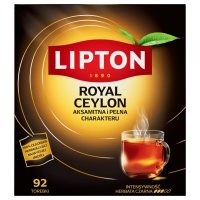Herbata LIPTON czarna, Royal Ceylon, 92 torebki