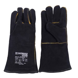 Rękawice robocze DONAU SAFETY, spawalnicze MIG, skóra bydlęca, rozm. 10 / XL, czarne