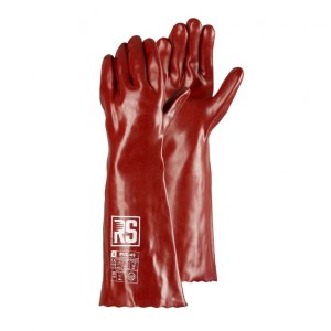 Rękawice chemiczne RS PVC, 45 cm, rozm. 10, czerwone