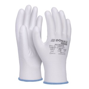 Rękawice DONAU SAFETY PU White, kat. II, rozm. 9, białe