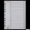 Przekładki plastikowe numeryczne A4 1-20 szare ESSELTE 100107