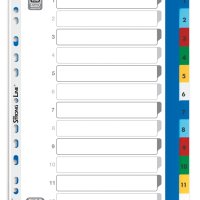 Przekładki numeryczne A4 MAXI 1-12, kolorowe, polipropylenowe, OXFORD 100204813