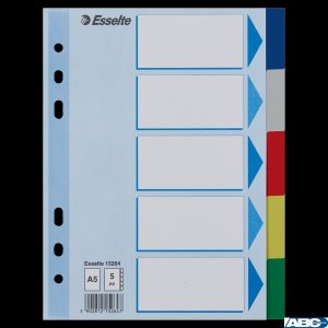 Przekładki plastikowe z PP A5 ESSELTE 5 kart 15264